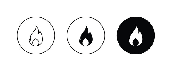 Fire flame icon vector template. Hot caution or spicy food. Vector logo symbol for oil, gas and energy concept flat design