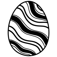 Easter egg doodle isolated handdrawn