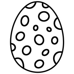 Easter egg doodle isolated handdrawn