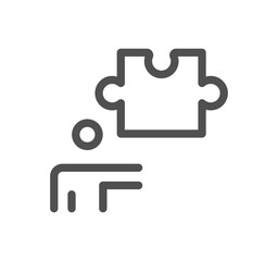 Obraz premium Puzzle related icon outline and linear vector. 