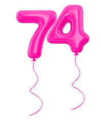 74 Pink Balloon Number