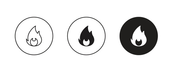 Fire flame icon vector template. Hot caution or spicy food. Vector logo symbol for oil, gas and energy concept flat design