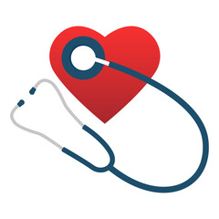 Stethoscope and heart shape. Concept illustration