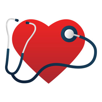 Stethoscope and heart shape. Concept illustration