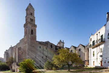 Fototapeta na wymiar Putignano, Bari. Campanile e chiesa di San Domenico