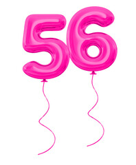 56 Pink Balloon Number