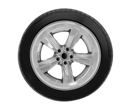 Car wheel isolated on white background