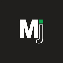 Mj logo design in black background vector illustration 