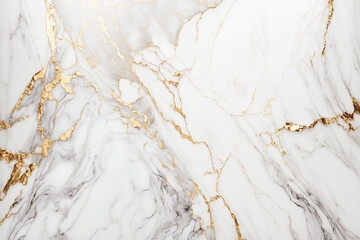 White and gold marble textured background. Abstract design, 4k wallpaper. AI
 - obrazy, fototapety, plakaty