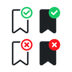 Bookmark checkmark icon. Illustration vector