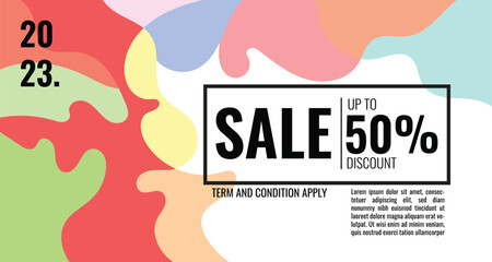 Colorful abstract geometric and fluid banner template for marketing promotion material. Giveaway, cash back, gift card, and member card bonus design template.