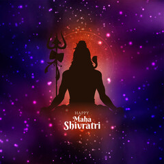 Happy Maha Shivratri lord Shiva worship festival greeting card