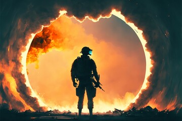 background with war man
