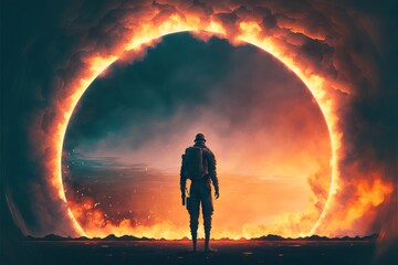 background with war man