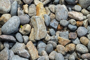 round rocks and pebbles on the beach in australia
