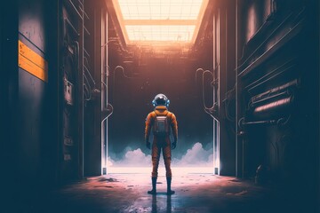 person in the night astronaut
