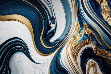 Blue white and gold marble texture