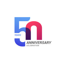 50 years anniversary colorful logo