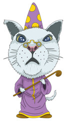 Mage chat au b&acirc;ton de magicien