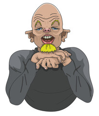 Personnage fourbe et m&eacute;chant portant une barbichette