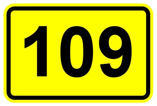 Illustration eines Bundesstra&szlig;enschildes der B 109 in Deutschland	