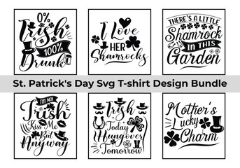 St. Patrick's Day SVG t-shirt design Bundle 6 design