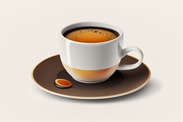 Espresso Cup from the coffee collection. on a white background, alone. Generative AI