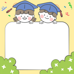 졸업식 캐릭터와 프레임