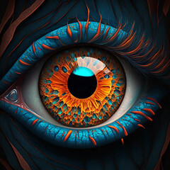 Beautiful Eye Closeup Bright Paint