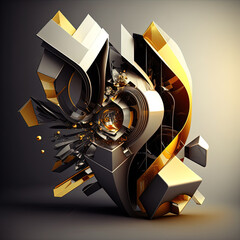  Generative AI illustration of a 3d Modern abstract Background
