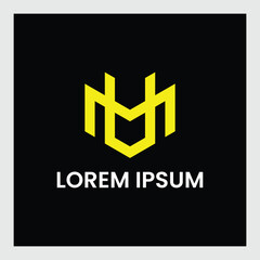 Initials Letter MU Logo simple design