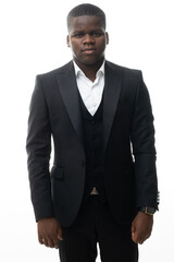 Portrait of a sexy black man in suit
