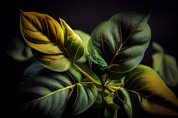 Tropical Leaves: A Texture-rich Background. Generative AI