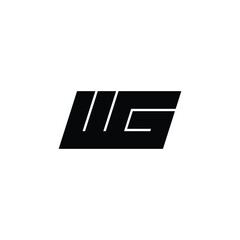Letter WG simple logo design vector