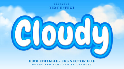 MInimal 3d Word Cloudy Editable Text Effect Design Template, Effect Saved In Graphic Style