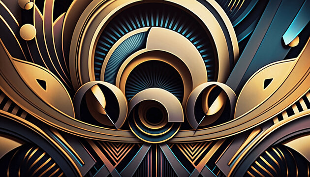 elegant geometrical retro futuristic afrofuturistic abstract pattern background - new quality universal colorful joyful holiday stock image illustration wallpaper design,  Generative AI