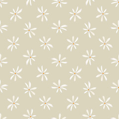 Ditsy print. Watercolor seamless floral pattern. Illustration Flowers Daisies drawn by hand. Spring botanical print.