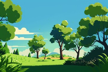 Greenery with a clear sky. Generative AI