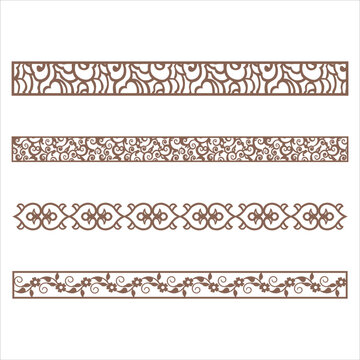 vector of stripe, border design eaves for CNC cutting plasma laser cutting eaves used for exteriors on the roof. Seamless vector lotus flower border design

