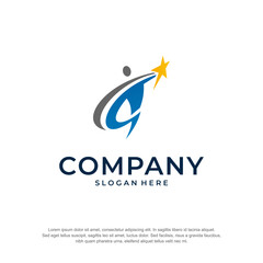 raising star logo premium vector