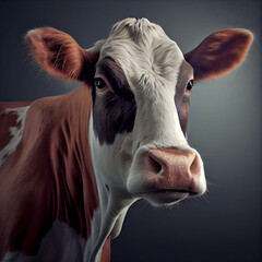cow on gray background illustration 