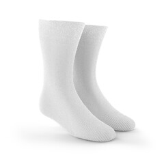 White socks mockup realistic transparent with shadow
