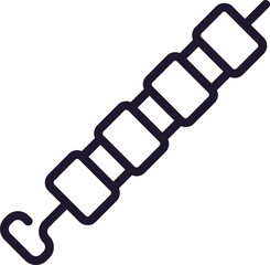 Kebab concept. Modern outline high quality illustration for banners, flyers and web sites. Editable stroke in trendy flat style. Line icon of kebab