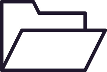 Folder concept. Single premium editable stroke pictogram perfect for logos, mobile apps, online shops and web sites. Vector symbol isolated on white background.