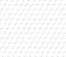 3D illustration seamless texture white grid of steel hexagons