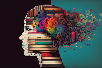 Head of knowledge, books,  the inner workings of the mind & thoughts