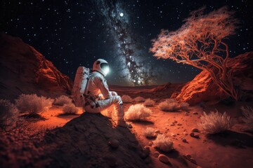 astronaut on planet mars made with generative ai