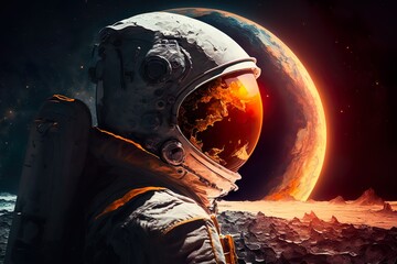 A Journey to the Moon: An Astronaut's Space Odyssey of Fusion and Transformation AI Generated