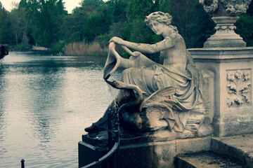 Fountain at the southern end of the Italian Gardens in Hyde Park in London, England