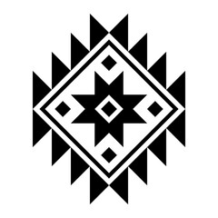 Geometric ethnic pattern art. American, Mexican style. Background Aztec tribal ornament. Design for fabric, clothing, textile, logo, symbol.